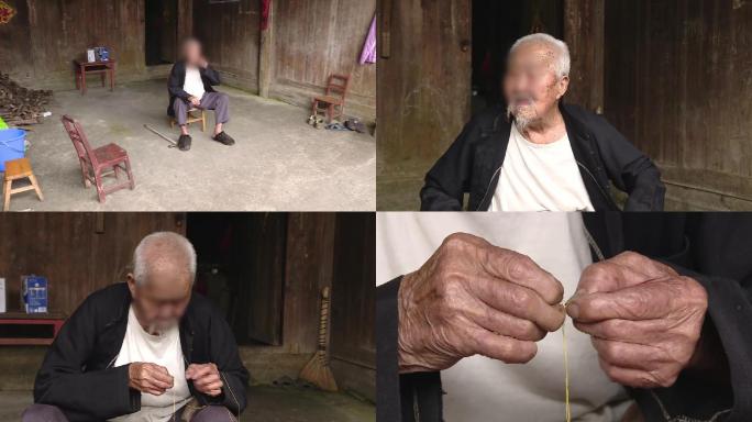 105岁老人穿针引线2019年
