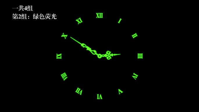 钟表罗马数字带透明通道无限循环钟面动画