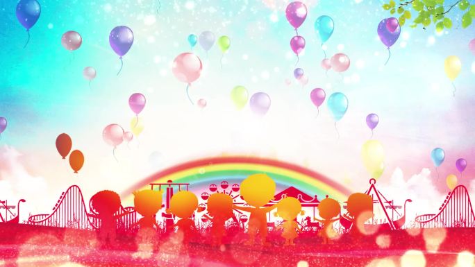 六一儿童节彩虹舞台LED背景视频