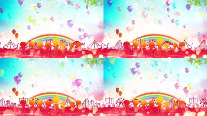 六一儿童节彩虹舞台LED背景视频