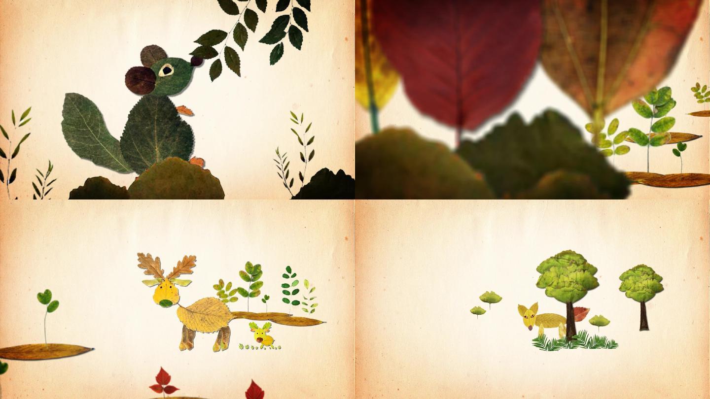 树叶保护环境动画AE宣传片模板