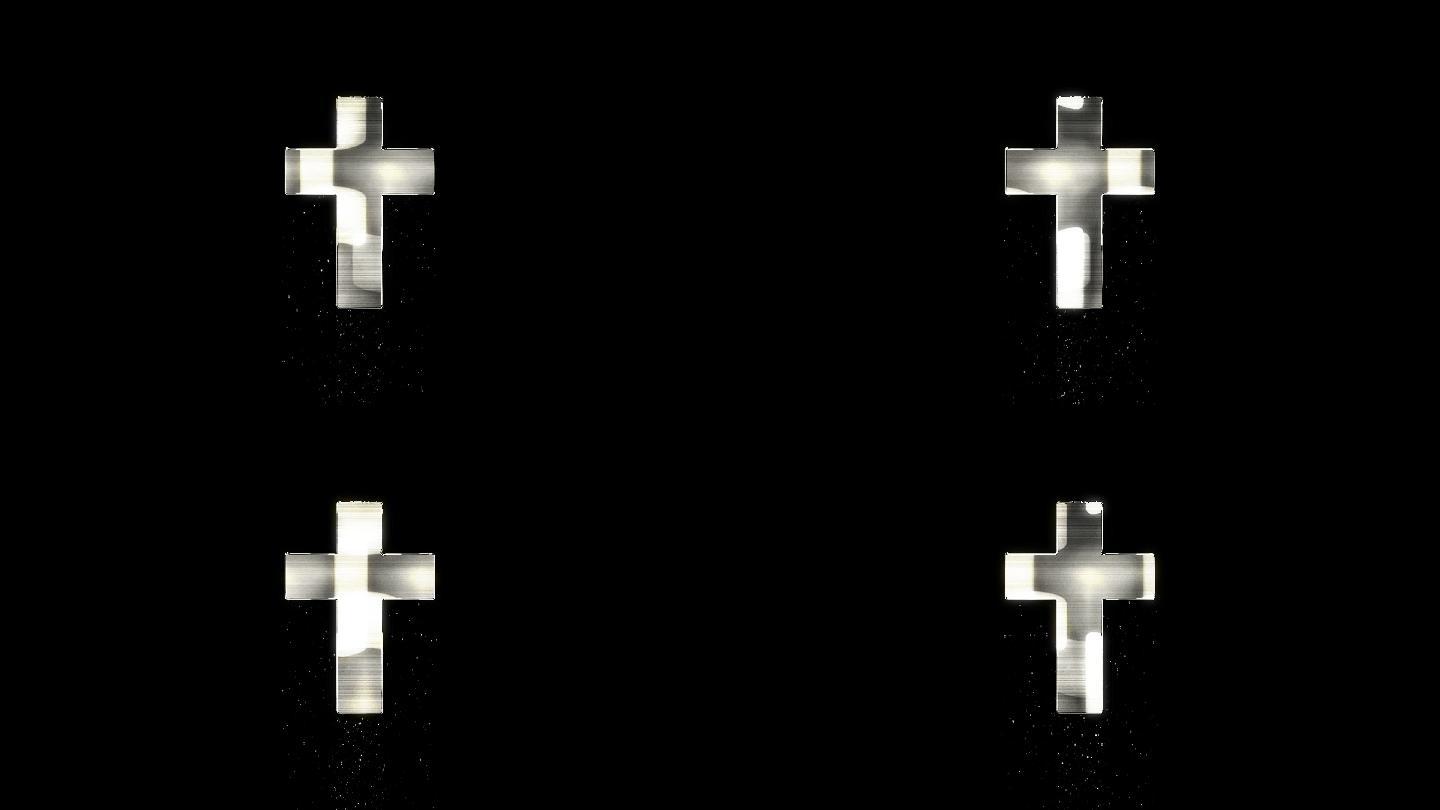 金属十字架带通道（含ae工程文件）