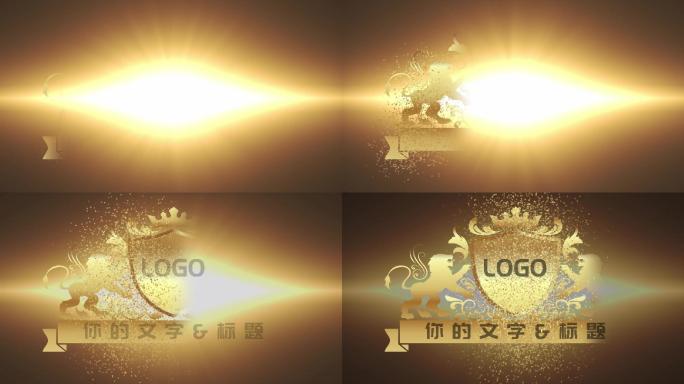 金属质感LOGO标志粒子消散AE片头