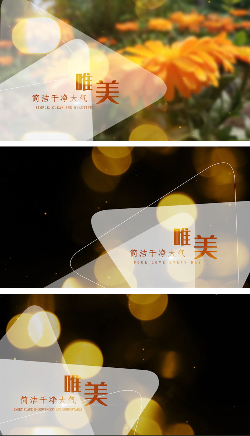 白色唯美金色文字片花小标题字幕条ae模板