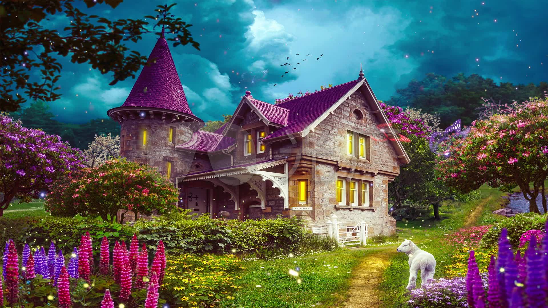 唯美梦幻童话世界童话森林木屋