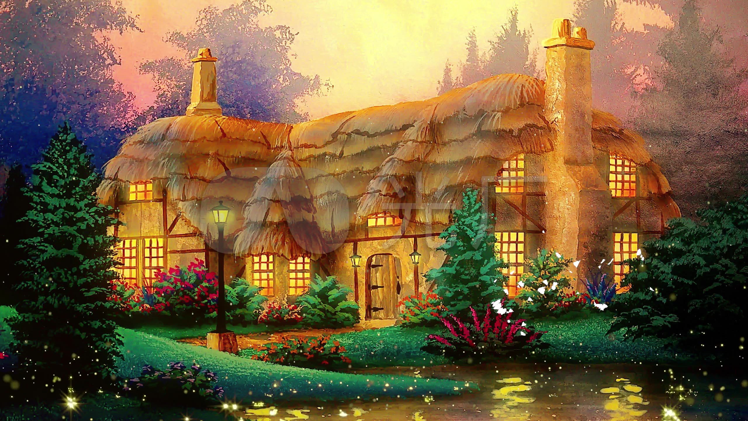 唯美梦幻童话世界童话森林木屋