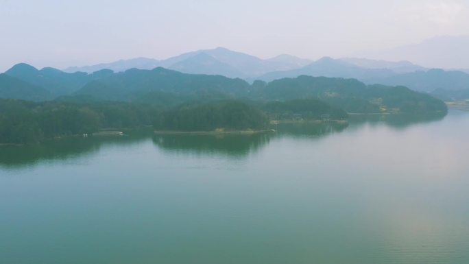 4K陕西汉中红寺湖油菜花航拍