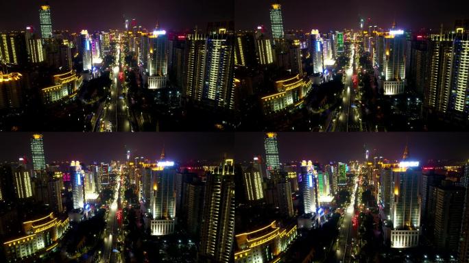 4K航拍南宁繁华的城市夜景