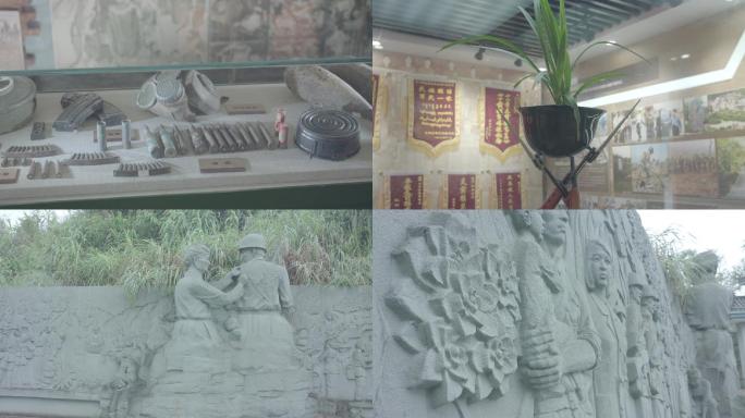 越南战作战纪念馆参战物品枪支弹药雕塑