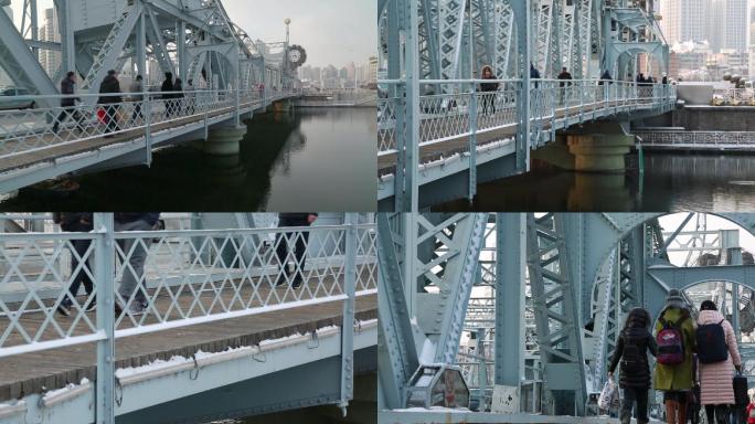 【原创】冬天解放桥来往人群