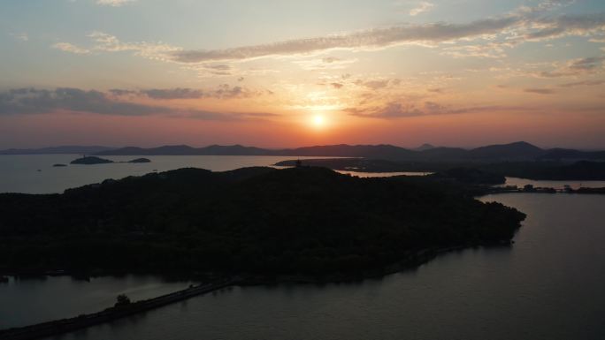 太湖鼋头渚日落