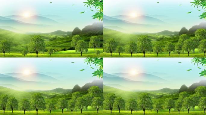 种树大自然植树绿色大屏视频背景素材