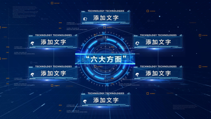 科技点线连接分类文字展示