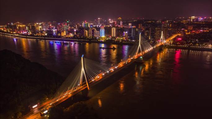 宜昌夷陵大桥航拍延时4K
