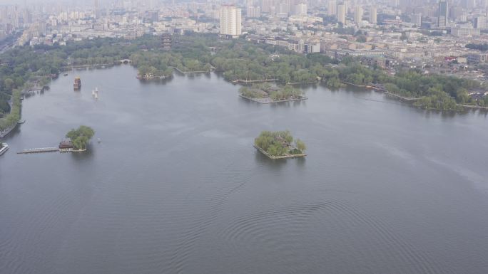 大明湖全景航拍