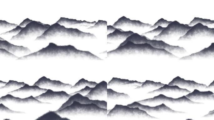 水墨群山动态循环通道