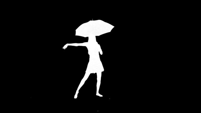 女人拿着伞跳抒情舞（透明背景）