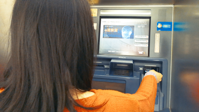 4K银行素材、ATM机操作