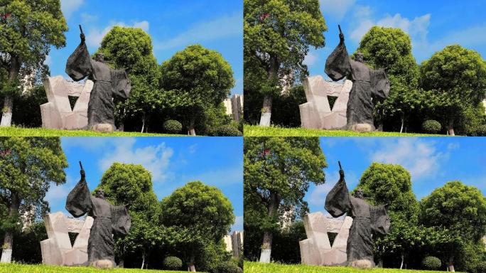 王安石雕像延时摄影