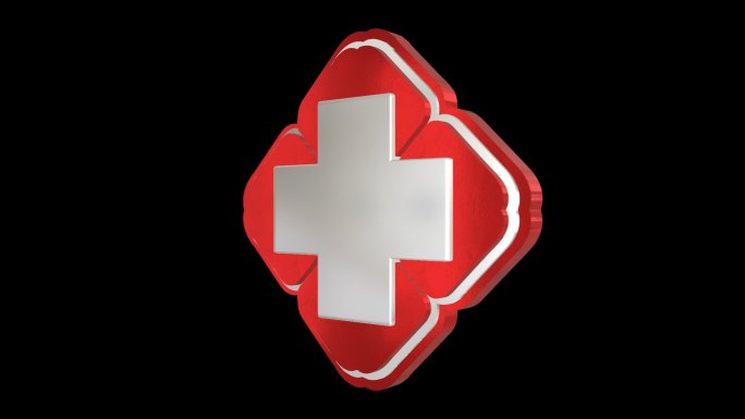 医院红十字标志旋转