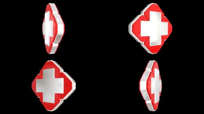 医院红十字标志旋转02