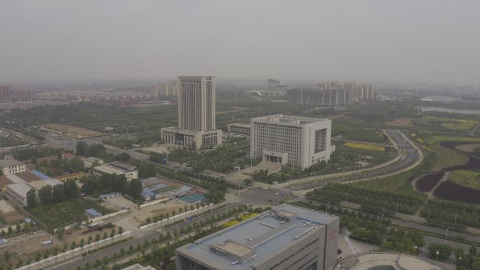 4K-log淄博市公安局大楼航拍