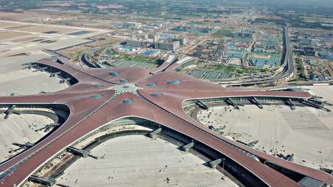 建设完毕的北京大兴国际机场试飞前最后航拍