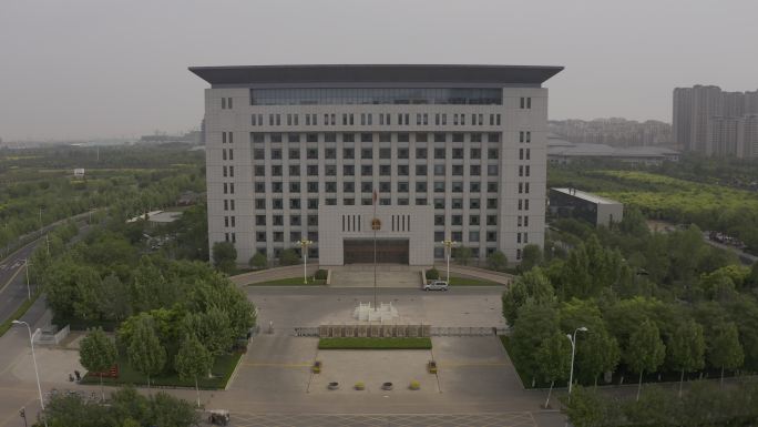 4K-log淄博市中级人民法院航拍