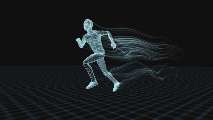 带通道科技线条人物跑步动画视频素材