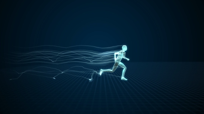 科技线条人物跑步动画AE模版