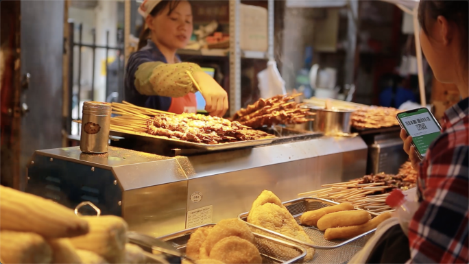 美食夜市，中国特产小吃街（经典镜头）