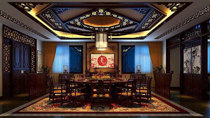 中式餐厅客厅包房包厢包厢