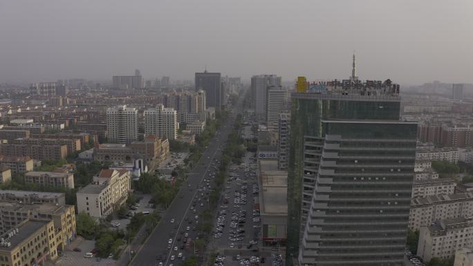 4K-log淄博道路柳泉路航拍