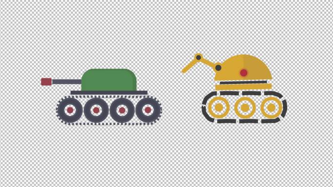卡通飞机大炮坦克10组【带通道】