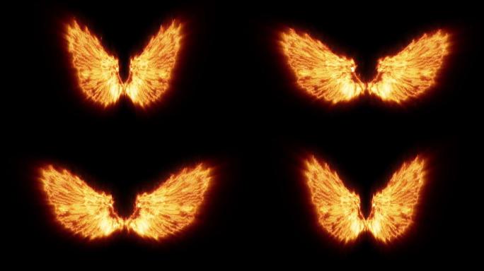 超酷的煽动的火焰翅膀特效视频素材
