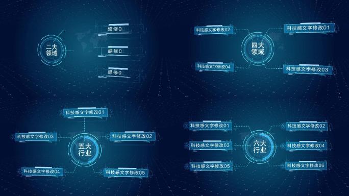 科技企业板块分类展示AE模板