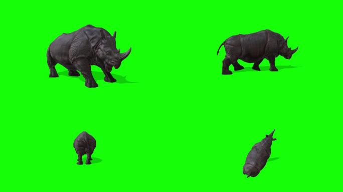 犀牛绿幕抠像素材