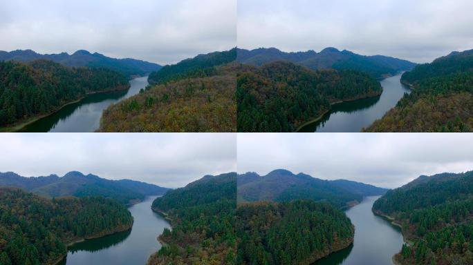 江河视频长江两岸的森林山脉