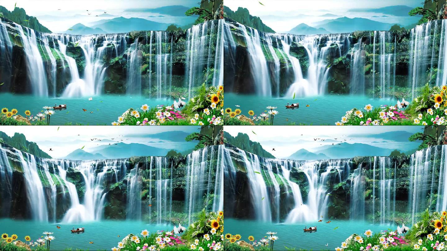 高山流水瀑布唯美动态视频