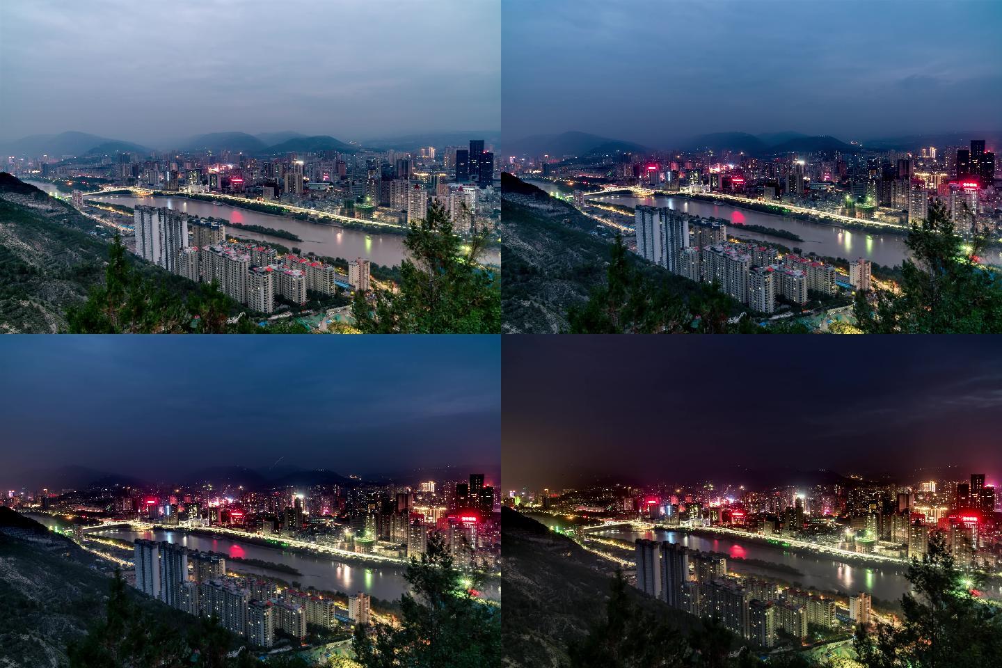 甘肃兰州文庙城市夜景延时摄影
