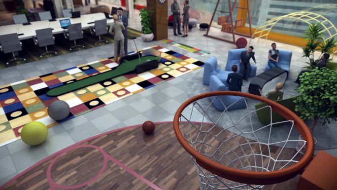 办公室创意室内篮球三维趣味办公