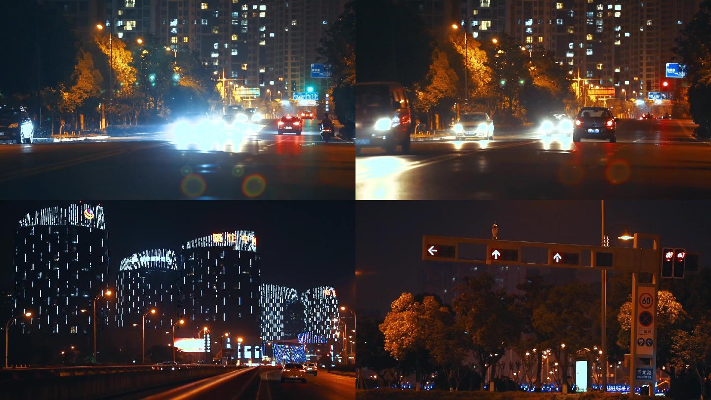 夜景车流、城市夜景