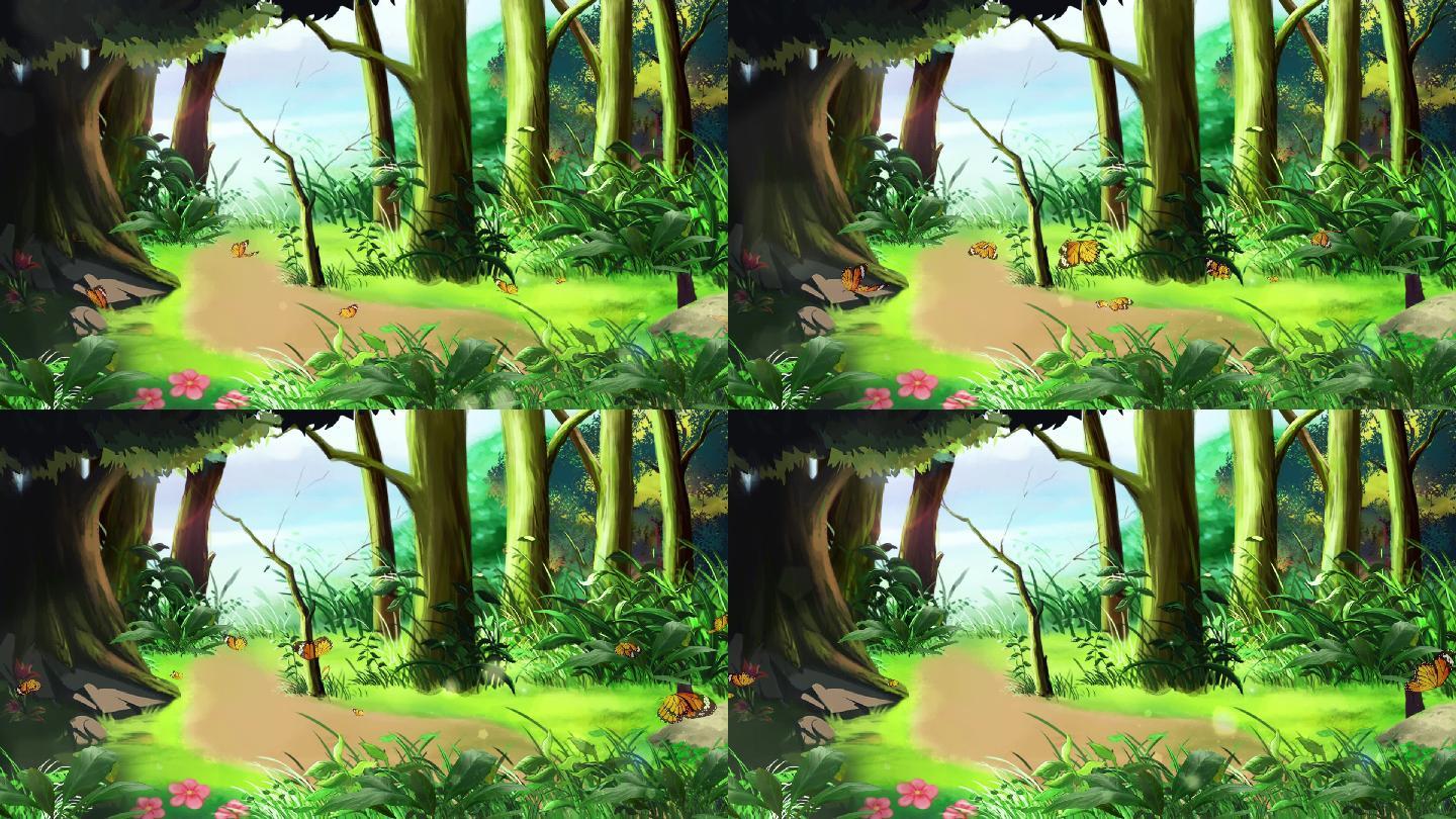 卡通森林背景视频 19x1080 高清视频素材下载 编号 舞台背景 Vj师网www Vjshi Com