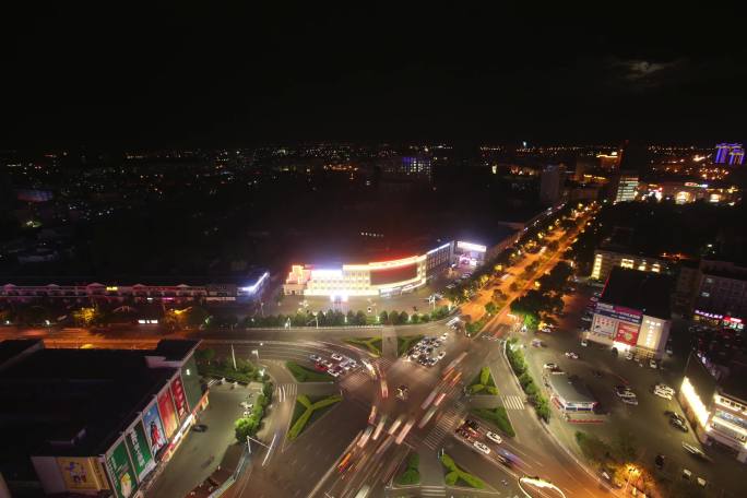 新疆伊宁市夜景延时拍摄延时视频超清素材