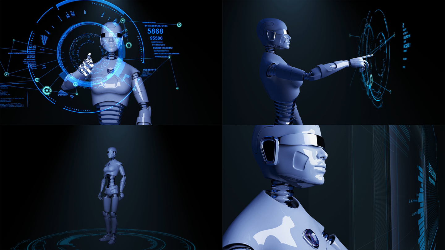 科技线条人工智能机器人AE模版