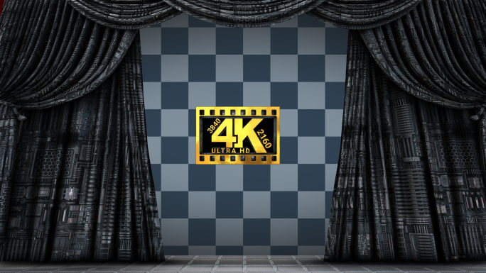 【4K】舞台幕布科幻电子电路板幕布掀开