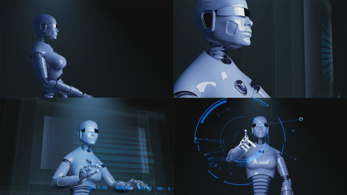 科技线条人工智能机器人视频素材