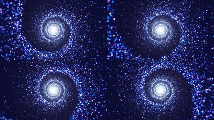 【原创】精美放射螺旋水晶蓝色粒子