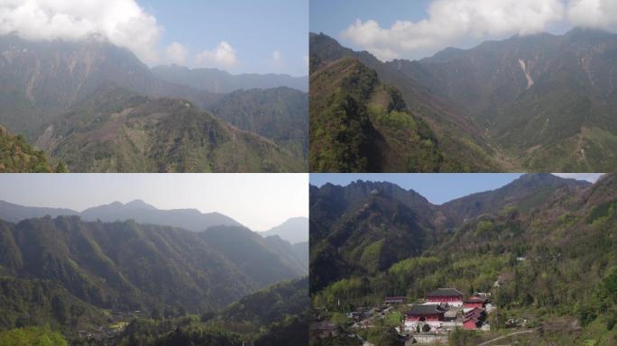 大邑旅游航拍延时接王寺开化寺玉