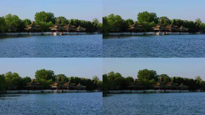 北京北海公园五龙亭光影延时摄影